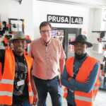 Innov8 hub representative taking picture with Josef Prusa, founder of Prusa